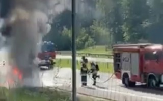 Pożar samochodu na S8