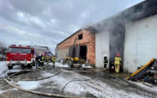 Pożar garażu w Dzietrzkowicach